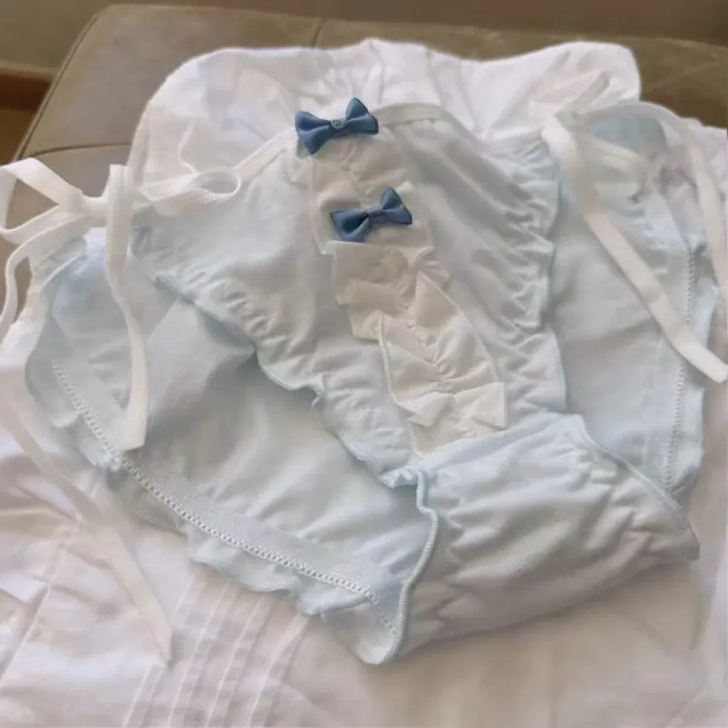 Lolita Blue Bow Ruffle Panties – Kawaii Soft Cotton Lingerie - Women’s Clothing & Accessories - Lingerie - 8