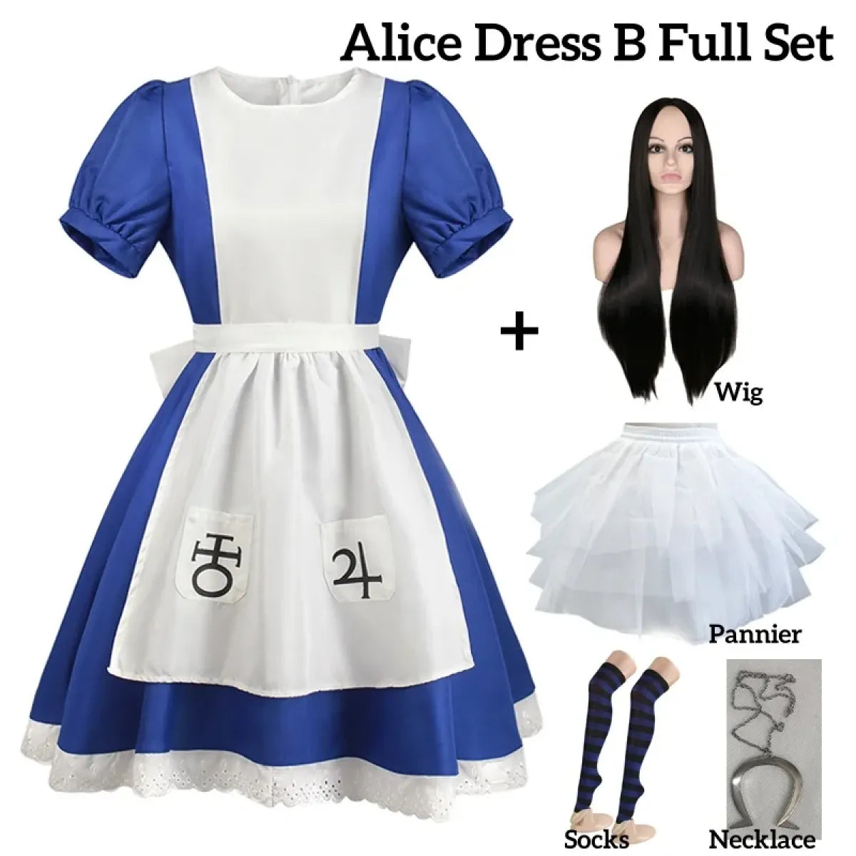 Gothic Alice Lolita Cosplay Dress Set - All Dresses - Cosplay - 10