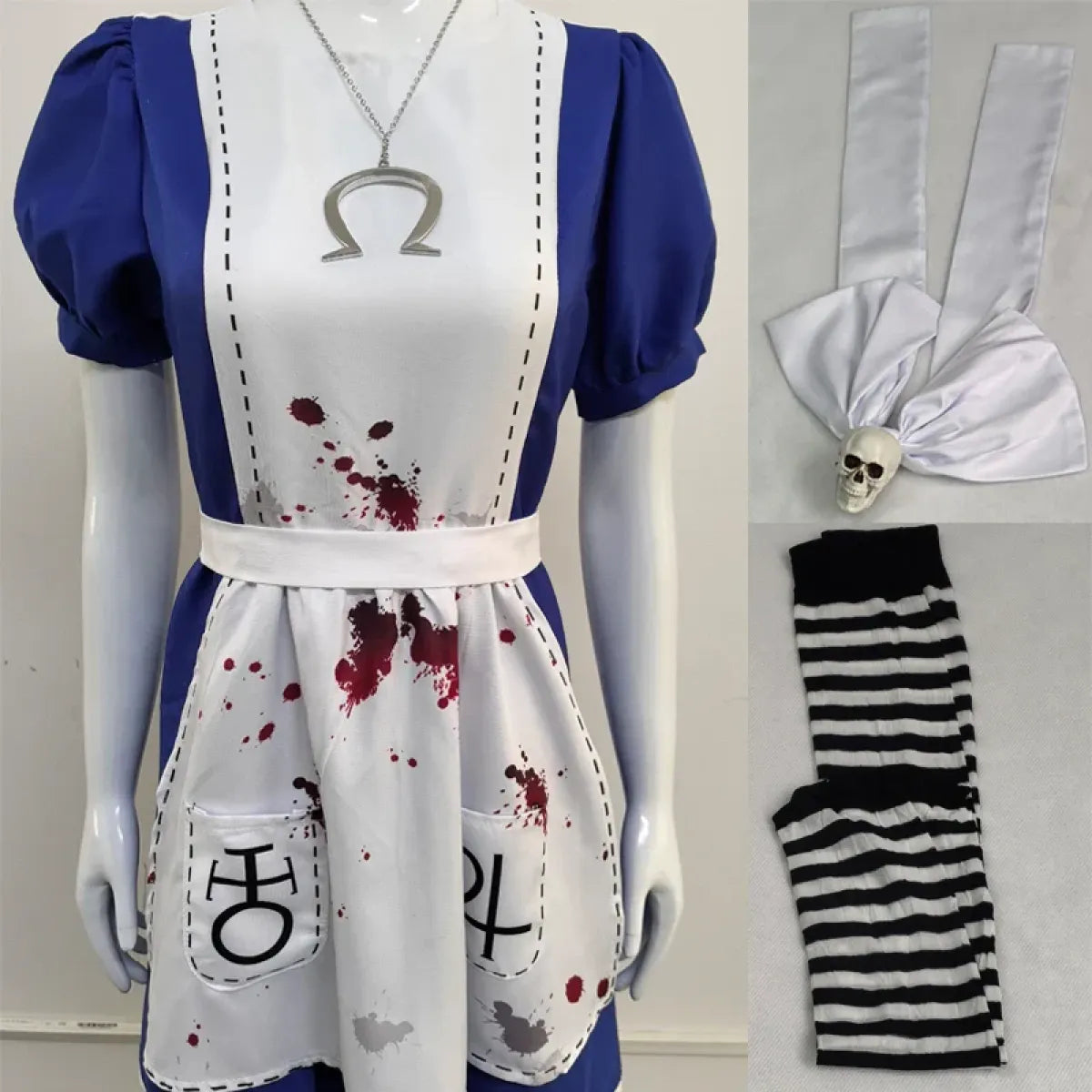 Gothic Alice Lolita Cosplay Dress Set - All Dresses - Cosplay - 5