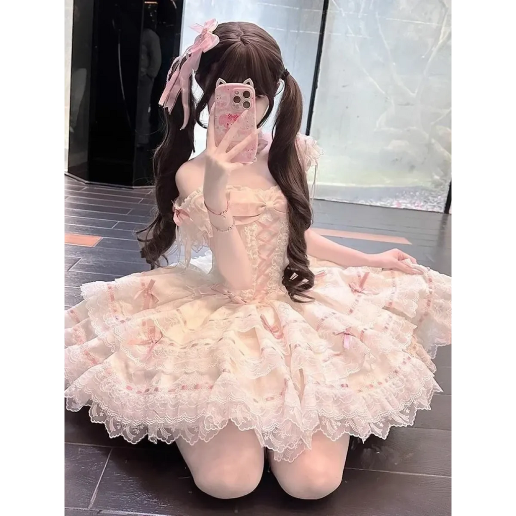 Fairy Lace Princess Lolita Dress with Bows - All Dresses - Lolita Dress - 4