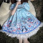 Lolita Dress With Cute Cat and Penguin Print - All Dresses - 6