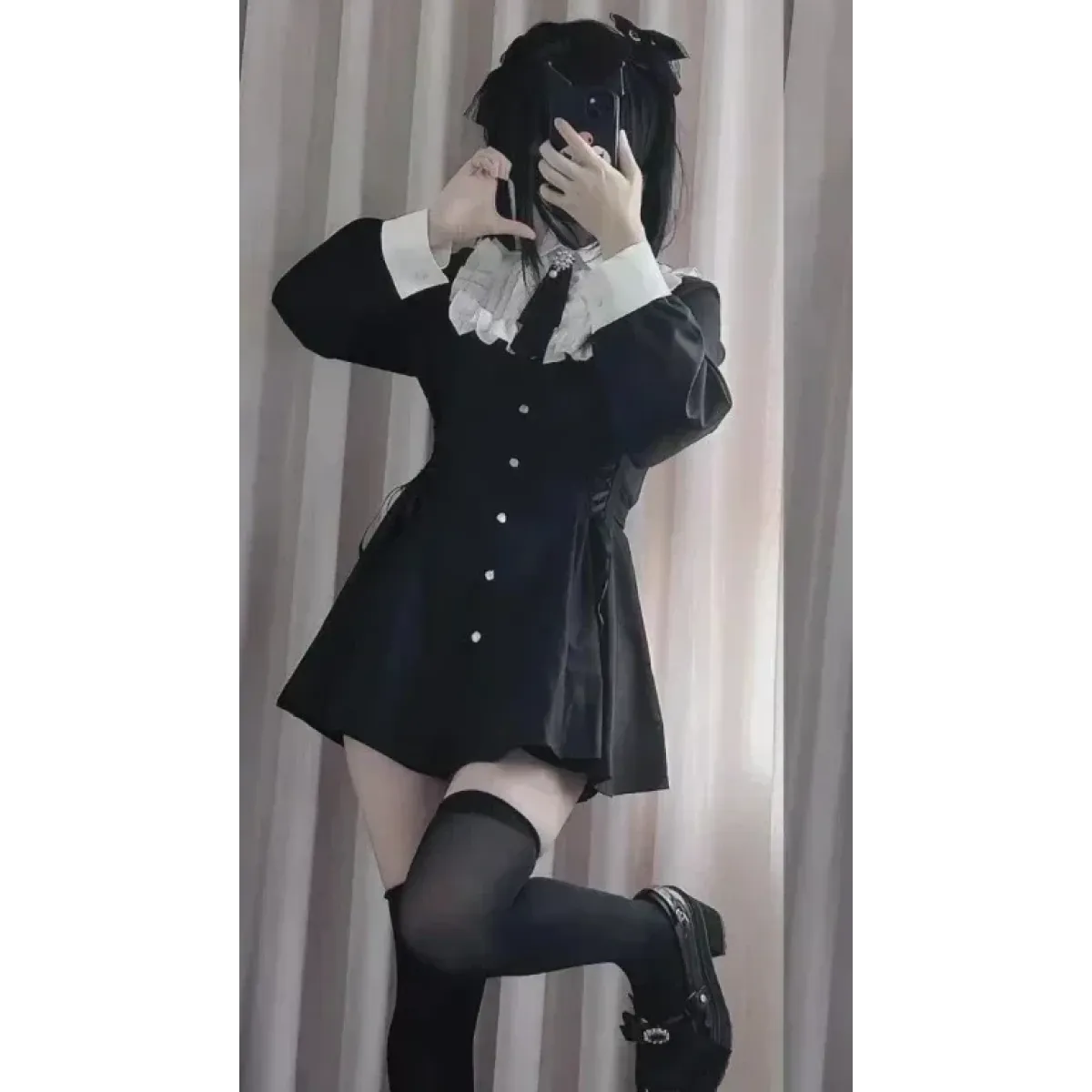 Lolita Harajuku Set – Lace Blouse & High Waist Skirt - Bottoms - Sets - 5