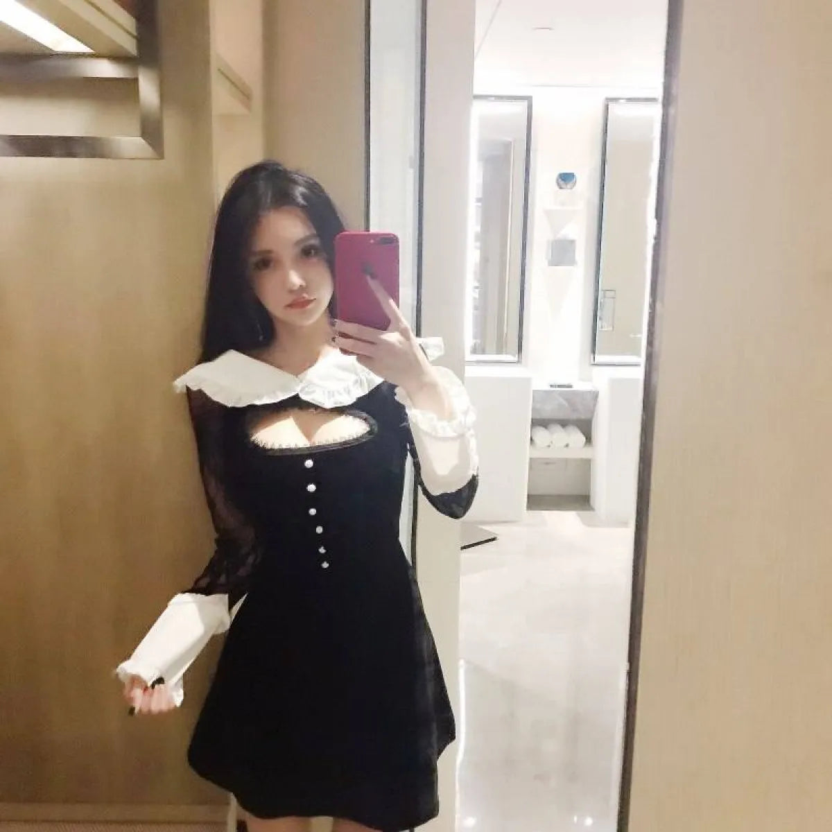 Lolita Hollow Lace Dress - All Dresses - 12