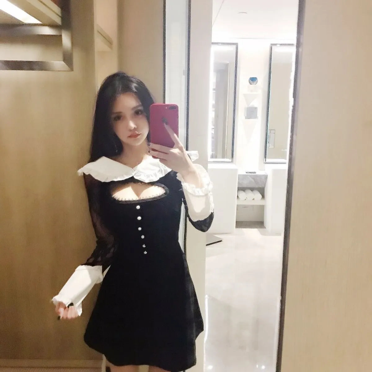 Lolita Hollow Lace Dress - All Dresses - 2