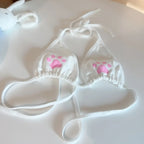 Lolita Lace Bow Panties – Sheer Mesh Ruffle Mid Waist Briefs - Intimates - Panties - 4