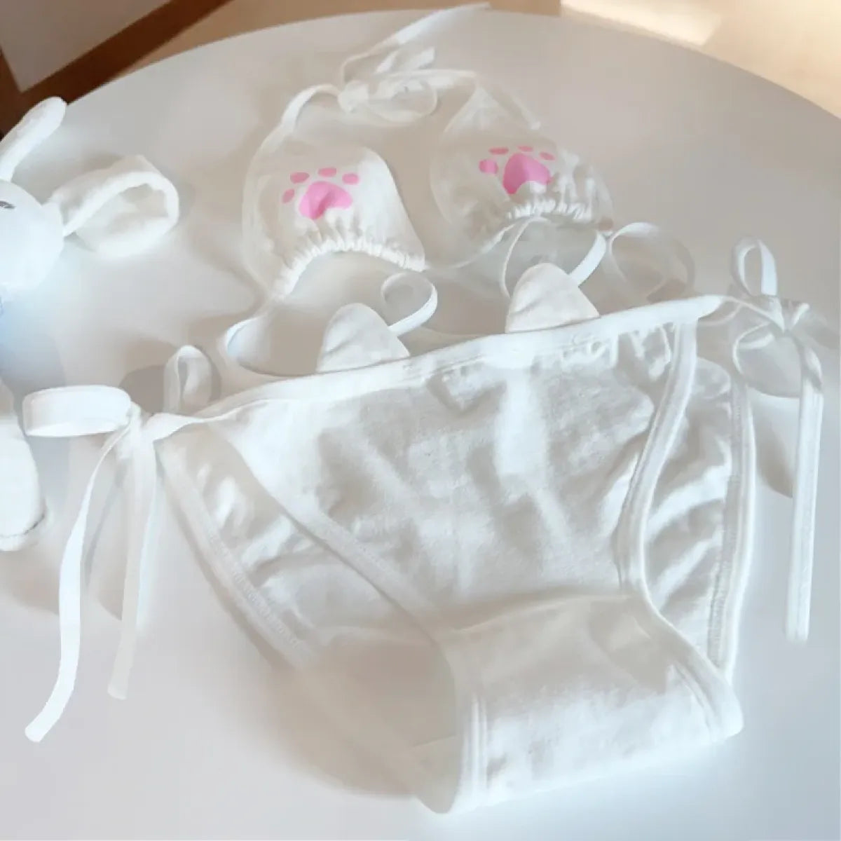 Lolita Lace Bow Panties – Sheer Mesh Ruffle Mid Waist Briefs - Intimates - Panties - 8