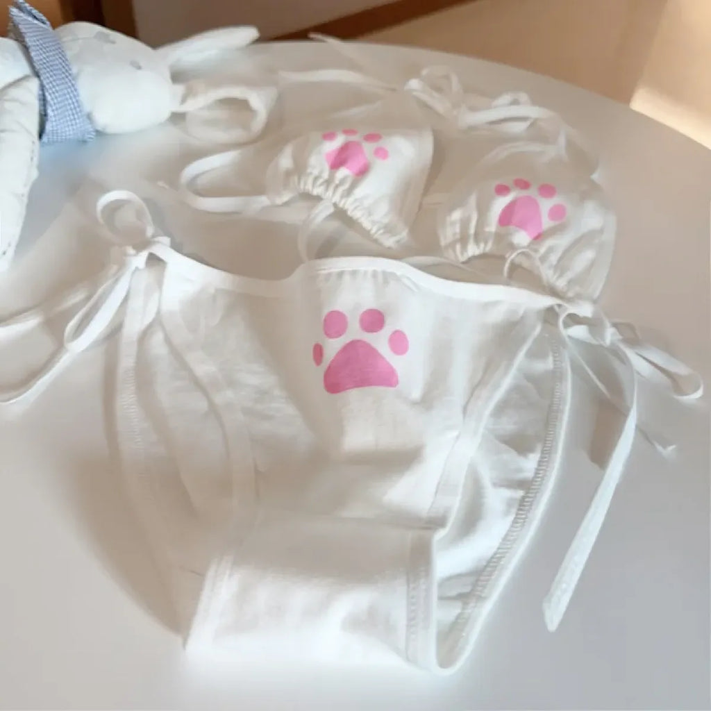 Lolita Lace Bow Panties – Sheer Mesh Ruffle Mid Waist Briefs - Intimates - Panties - 7