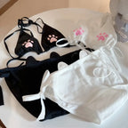 Lolita Lace Bow Panties – Sheer Mesh Ruffle Mid Waist Briefs - Intimates - Panties - 1