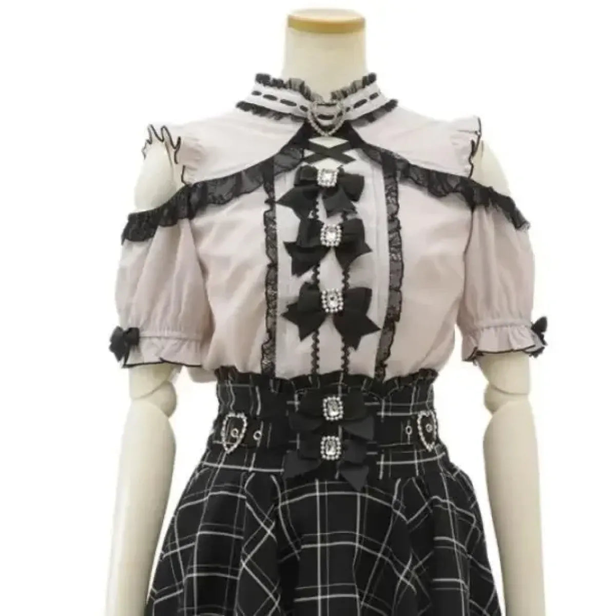 Lolita Lace Bow Off Shoulder Blouse - Women’s Clothing & Accessories - Short - Round - Shirts & Blouses - 1