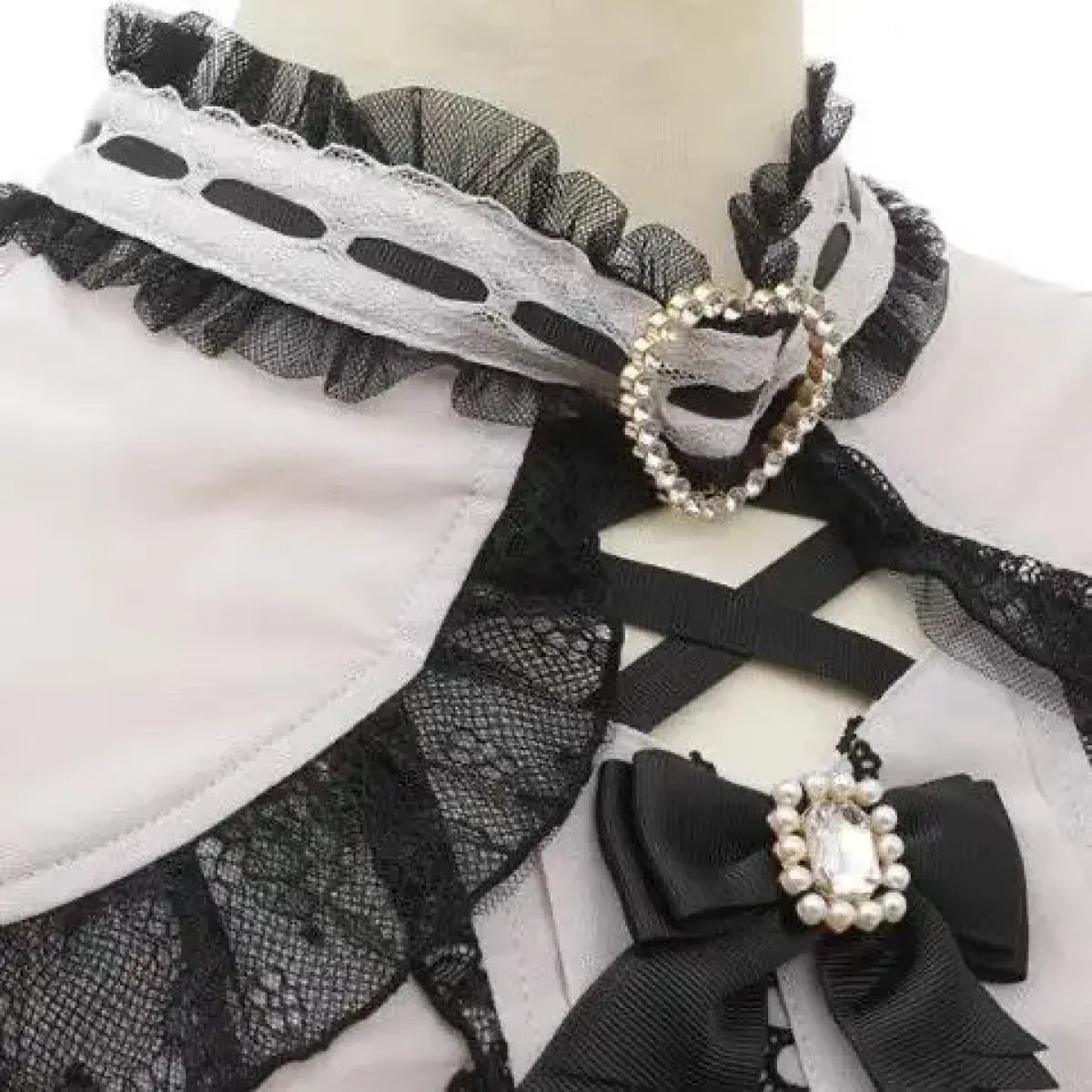 Lolita Lace Bow Off Shoulder Blouse - Women’s Clothing & Accessories - Short - Round - Shirts & Blouses - 14