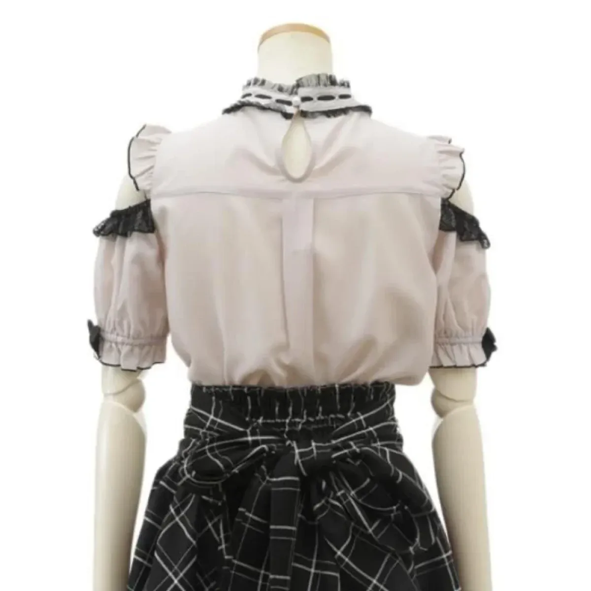 Lolita Lace Bow Off Shoulder Blouse - Women’s Clothing & Accessories - Short - Round - Shirts & Blouses - 4