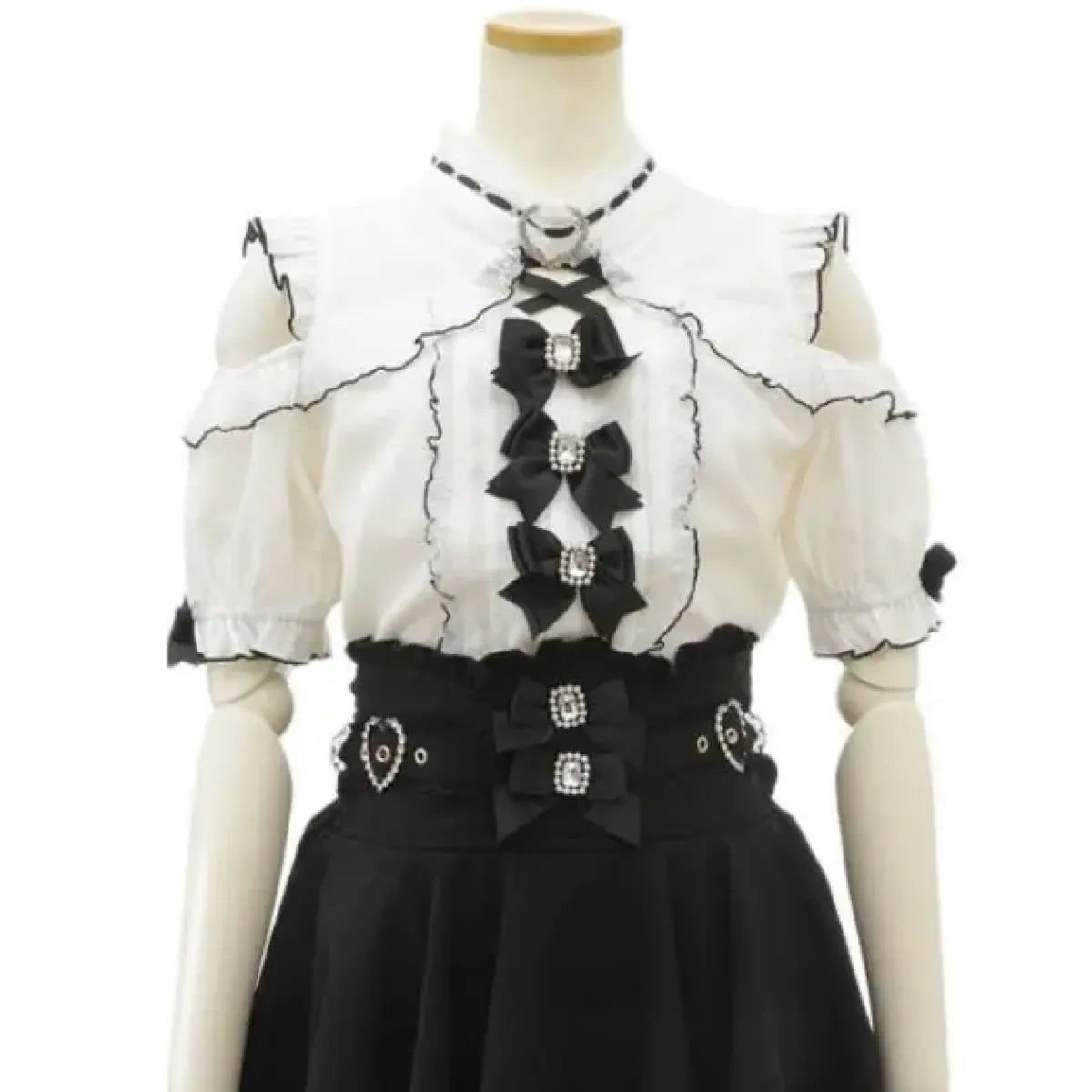 Lolita Lace Bow Off Shoulder Blouse - Women’s Clothing & Accessories - Short - Round - Shirts & Blouses - 9