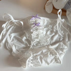 Lolita Lace Ruffle Bow Panties – Cute Low Waist Tie-Up Briefs - Women’s Clothing & Accessories - Panties - 7
