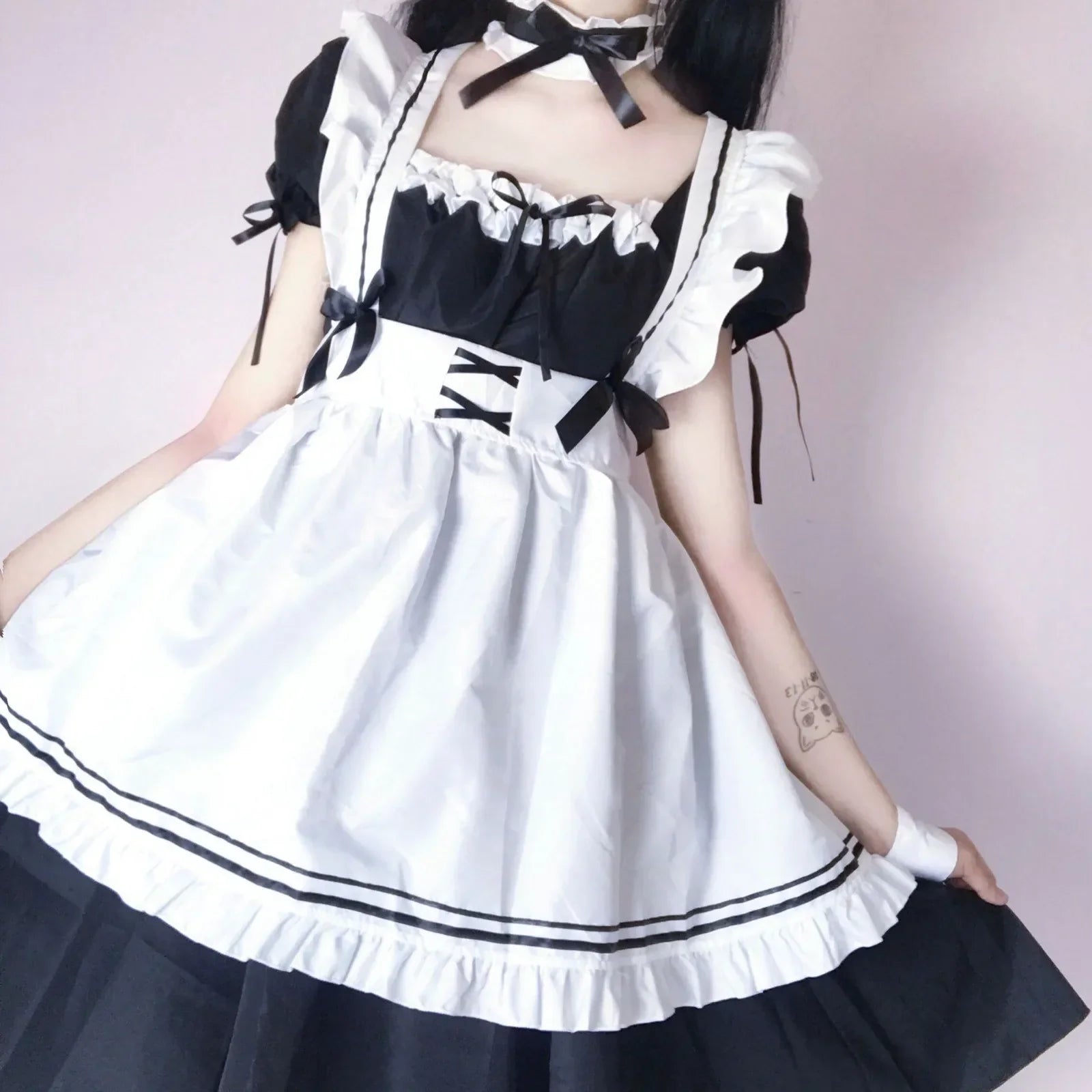 Black Cute Lolita Maid Costume: Lovely Cosplay Outfit - Cosplay - Costumes - 4 - 2024