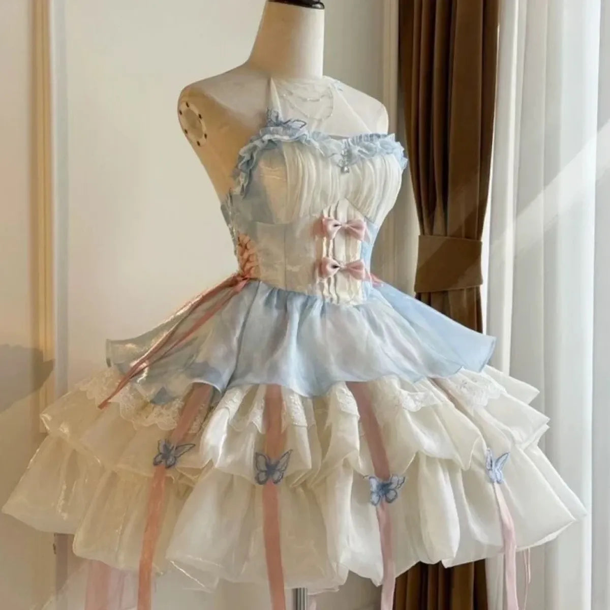 Fairy Princess Lace Bow Lolita Mini Dress - All Dresses - Lolita Dress - 8