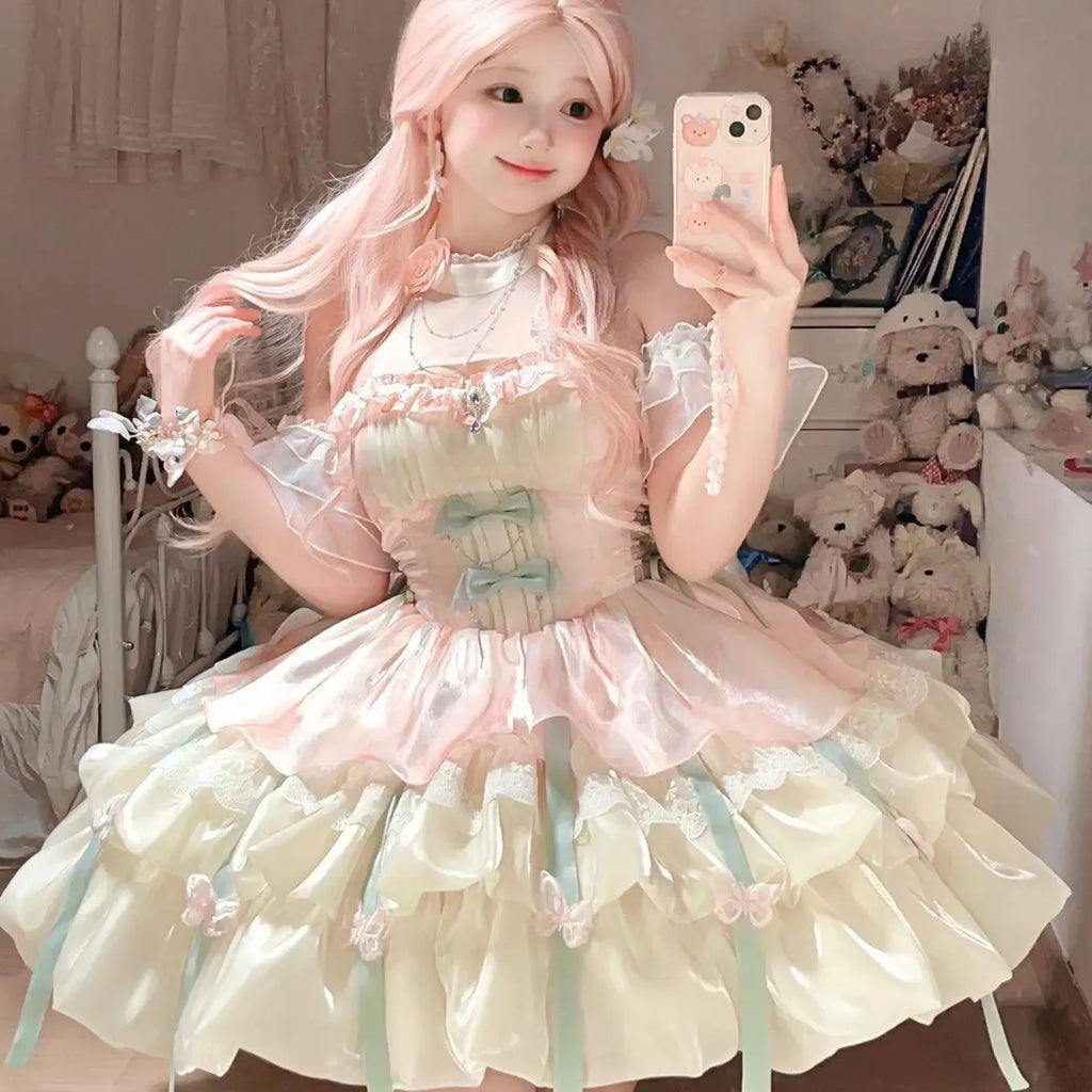 Fairy Princess Lace Bow Lolita Mini Dress - All Dresses - Lolita Dress - 5