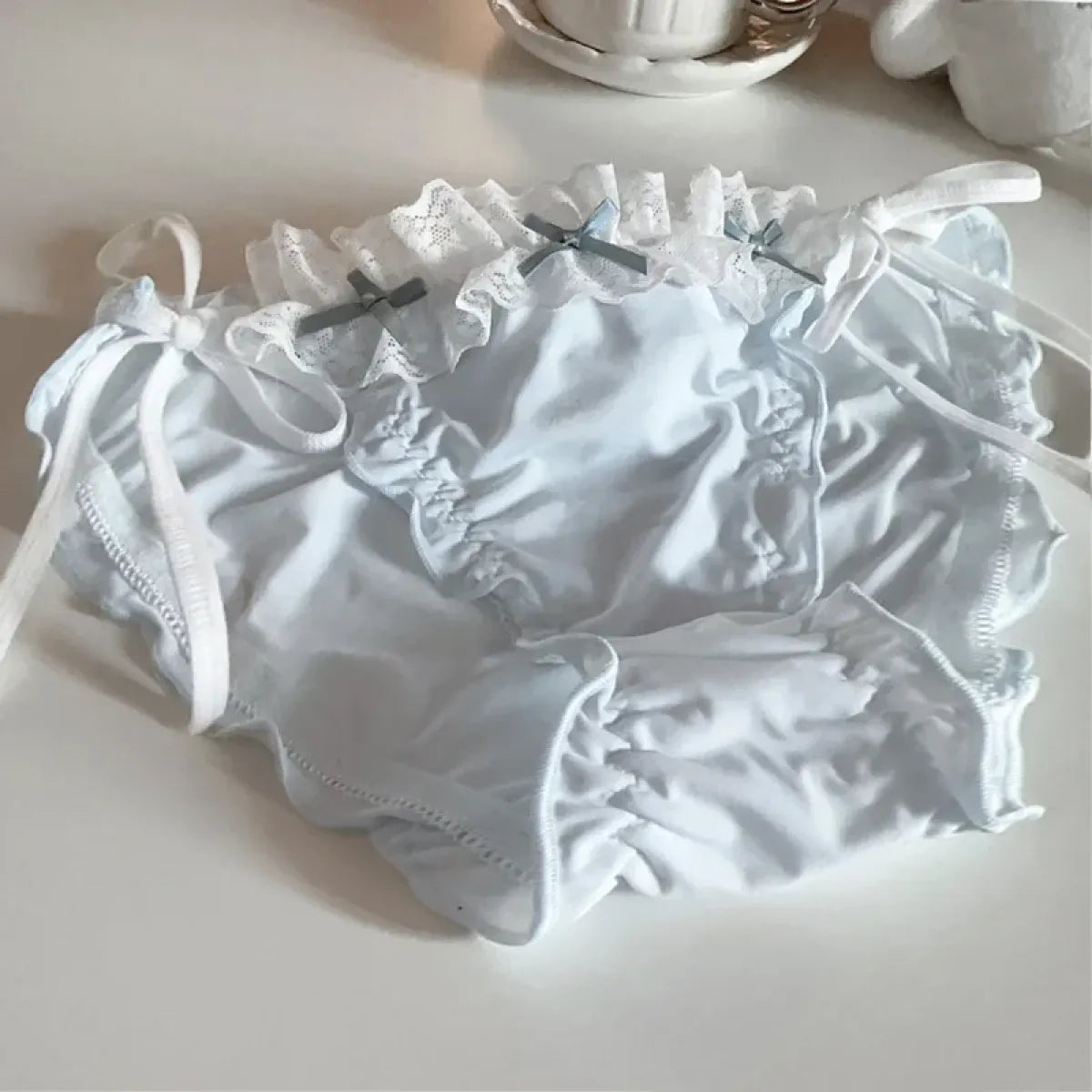 Lolita Ruffle Lace-Up Panties – Cute Low Waist Cotton Briefs - Women’s Clothing & Accessories - Panties - 8