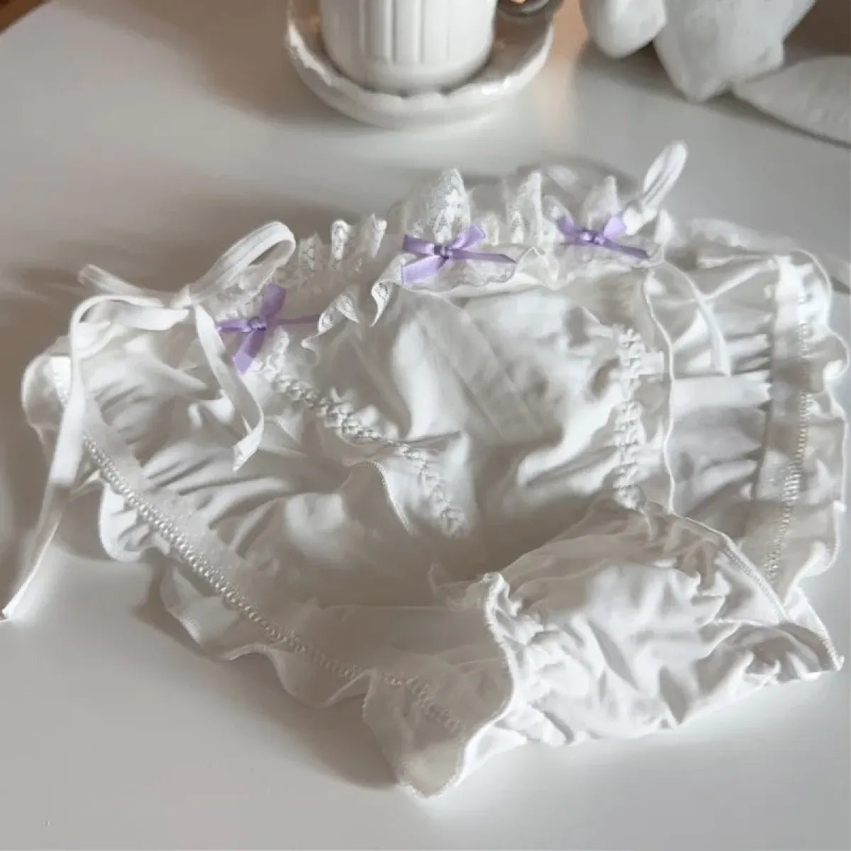 Lolita Ruffle Lace-Up Panties – Cute Low Waist Cotton Briefs - Women’s Clothing & Accessories - Panties - 9