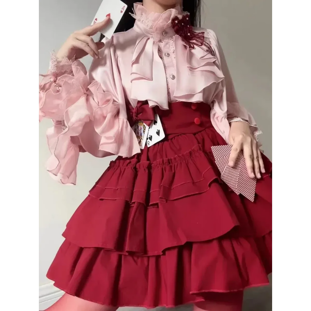 Lolita Ruffle Lace Lantern Sleeve Blouse - Women’s Clothing & Accessories - Blouse - 4