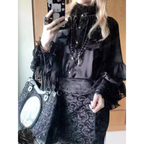 Lolita Ruffle Lace Lantern Sleeve Blouse - Women’s Clothing & Accessories - Blouse - 6