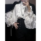 Lolita Ruffle Lace Lantern Sleeve Blouse - Women’s Clothing & Accessories - Blouse - 8