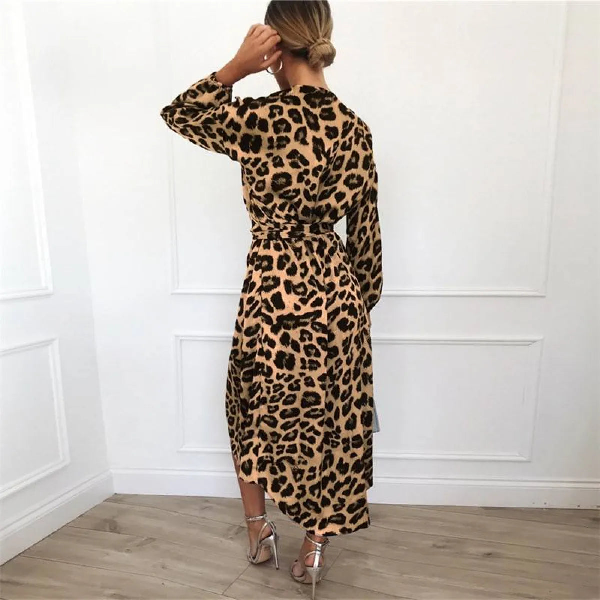 Long Leopard Printed Dress - All Dresses - 10