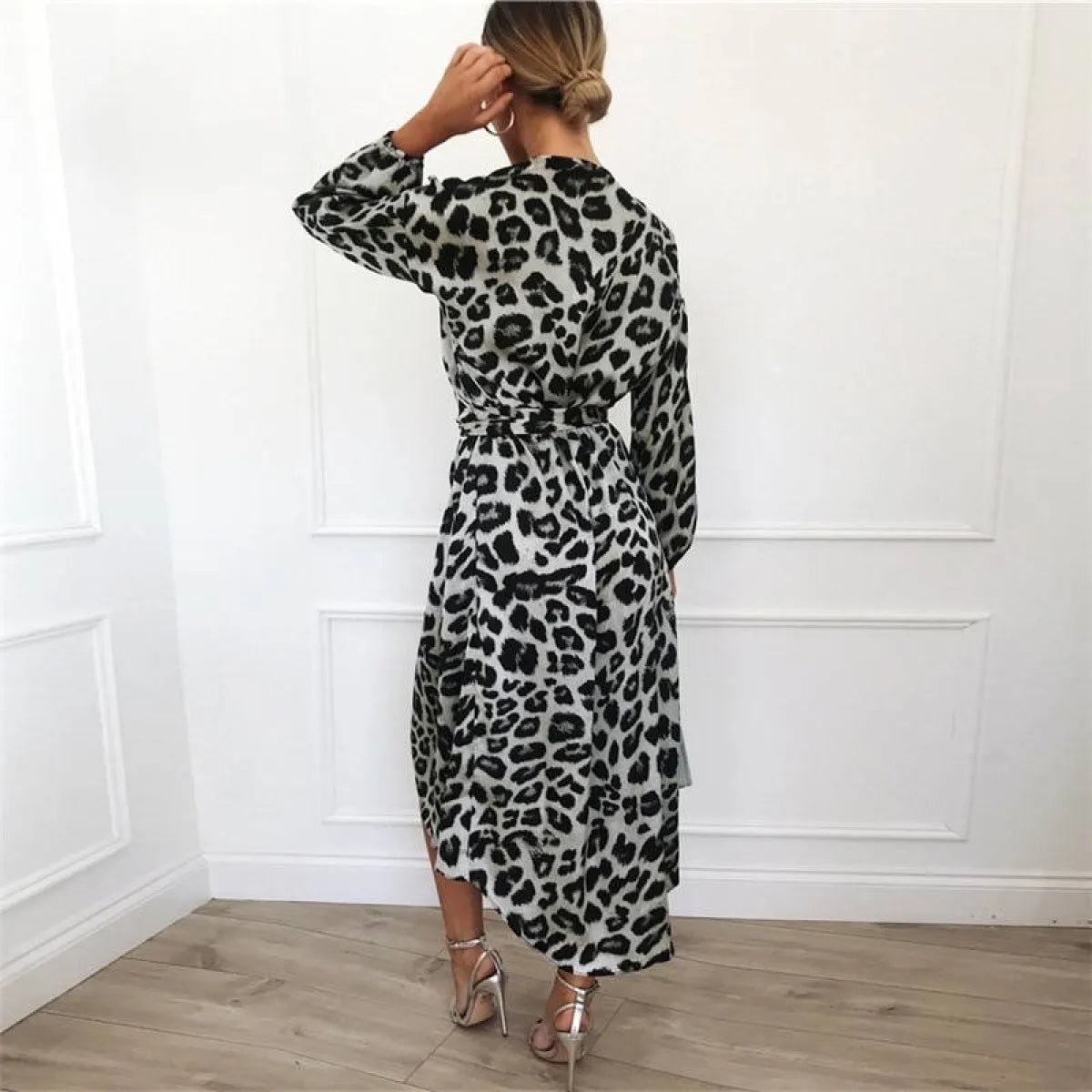 Long Leopard Printed Dress - All Dresses - 13