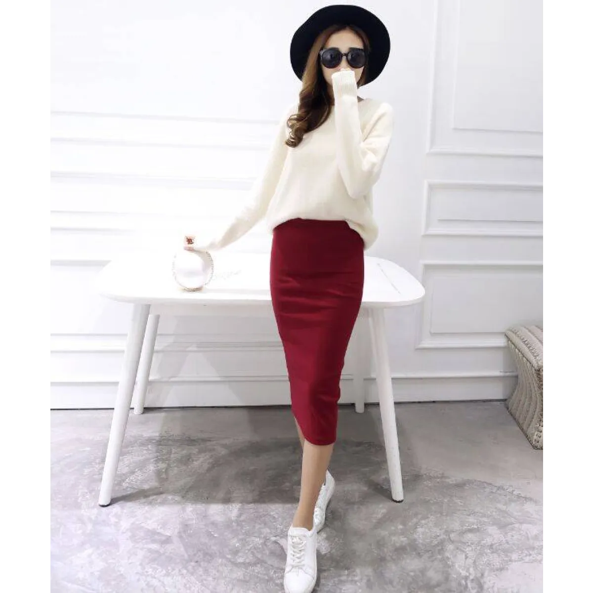 Long Midi Pencil Skirts - Bottoms - 14