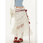 Fairycore Lace Ruffle Long Skirt - Bottoms - Skirts - 2