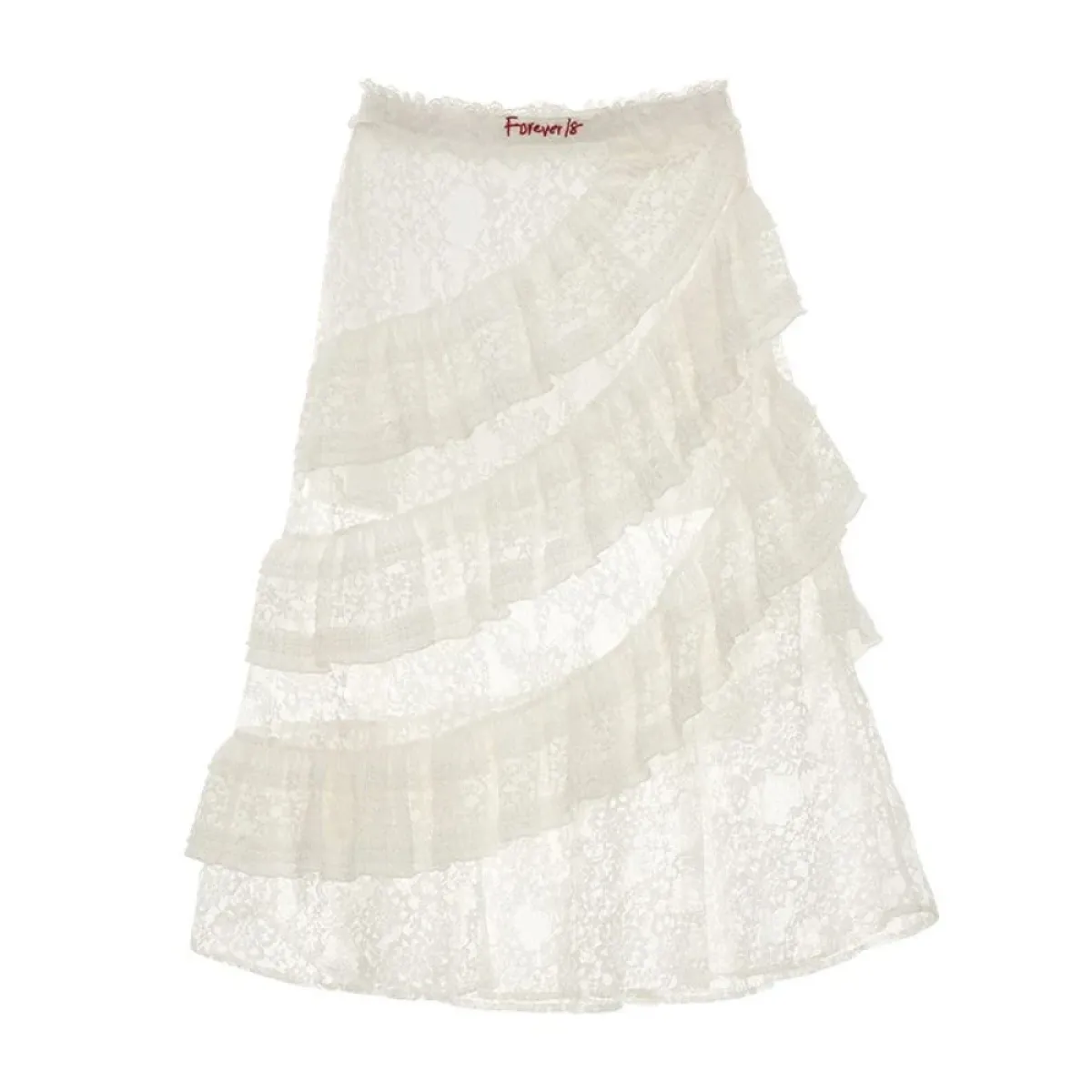 Fairycore Lace Ruffle Long Skirt - Bottoms - Skirts - 6