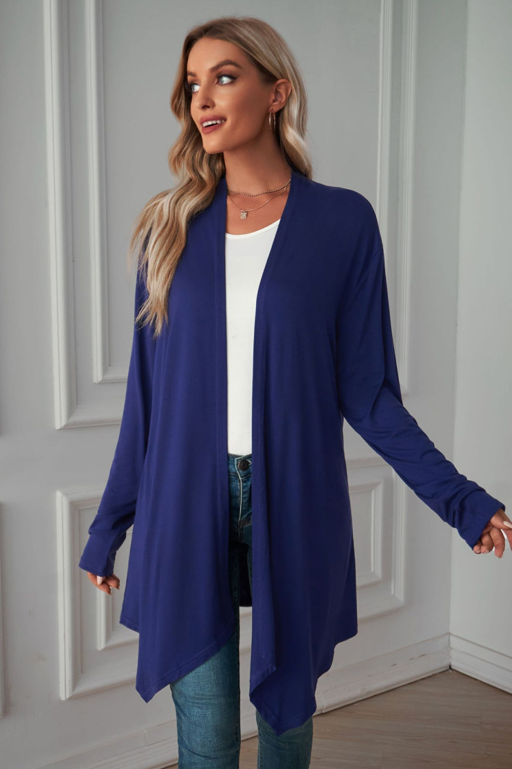 Open Front Long Sleeve Cardigan - Women’s Clothing & Accessories - Shirts & Tops - 4 - 2024