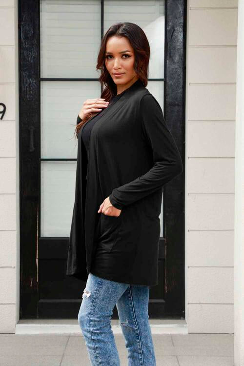 Open Front Long Sleeve Cardigan with Pockets - Women’s Clothing & Accessories - Shirts & Tops - 8 - 2024