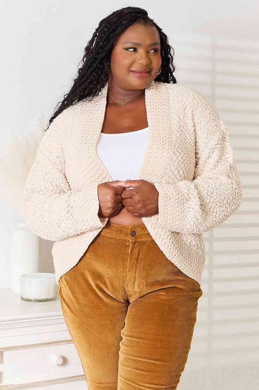 Open Front Long Sleeve Cardigan - Cream / S - Women’s Clothing & Accessories - Shirts & Tops - 1 - 2024