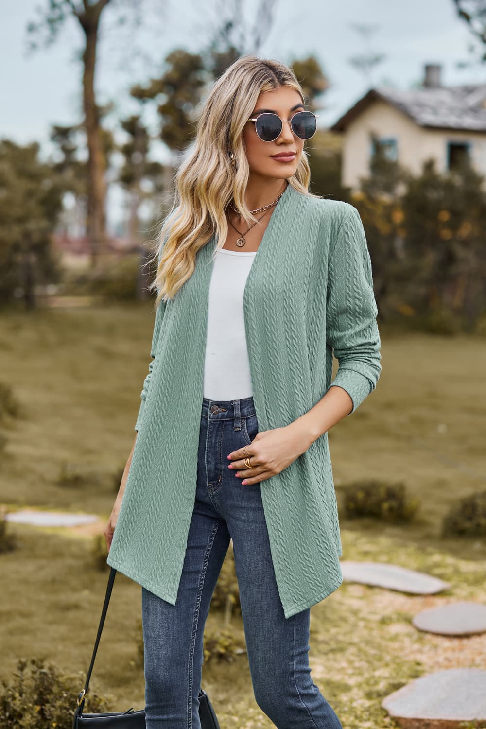 Open Front Long Sleeve Cardigan - Women’s Clothing & Accessories - Shirts & Tops - 5 - 2024