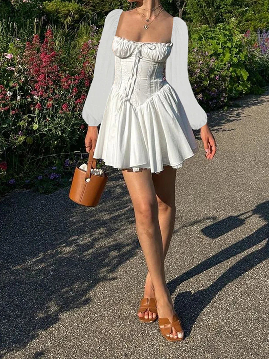 Long Sleeve Corset Mini Dress – Elegant Party & Cocktail Outfit - All Dresses - One-Pieces - 2024 - 3 - Worldwide