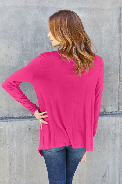 Open Front Long Sleeve Cover Up - Hot Pink / S - Women’s Clothing & Accessories - Shirts & Tops - 15 - 2024