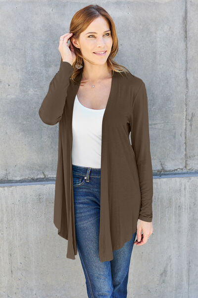 Open Front Long Sleeve Cover Up - Chestnut / S - Women’s Clothing & Accessories - Shirts & Tops - 9 - 2024