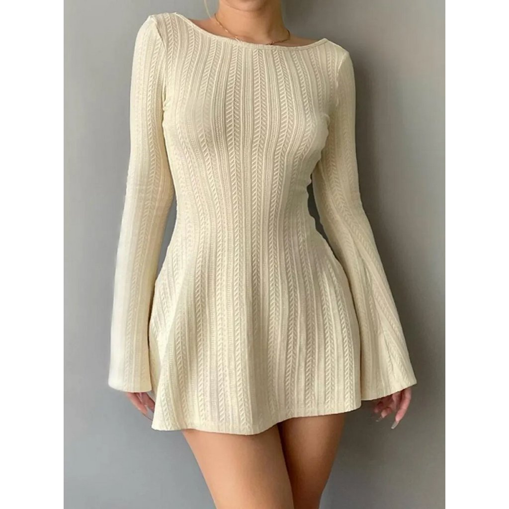 Solid Casual Knitted Dresses - Tan / S - All Dresses - Dresses - 16 - 2024
