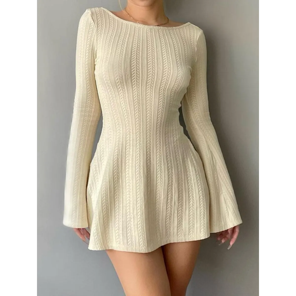 Solid Casual Knitted Dresses - Tan / S - All Dresses - Dresses - 16 - 2024