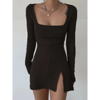 Solid Casual Knitted Dresses - Charcoal / S - All Dresses - Dresses - 14 - 2024