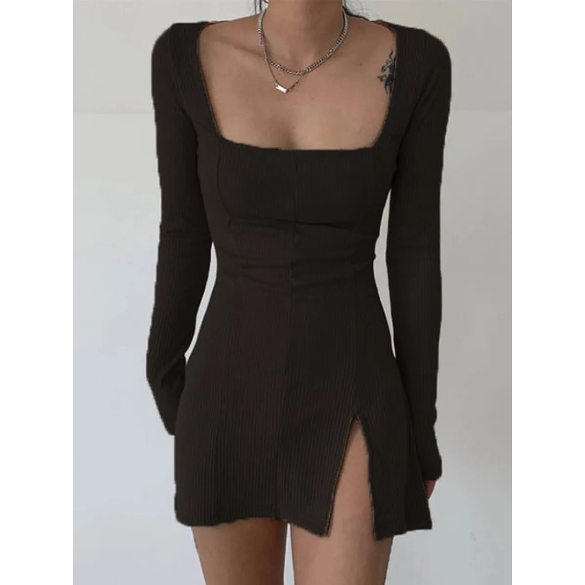 Solid Casual Knitted Dresses - All Dresses - Dresses - 13 - 2024