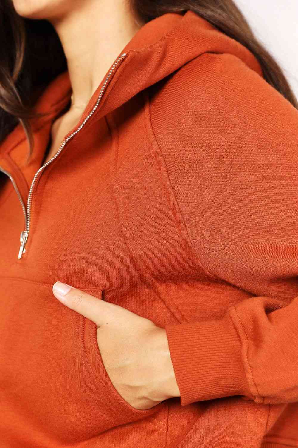 Half-Zip Long Sleeve Hoodie - Hoodies & Sweatshirts - Shirts & Tops - 11 - 2024