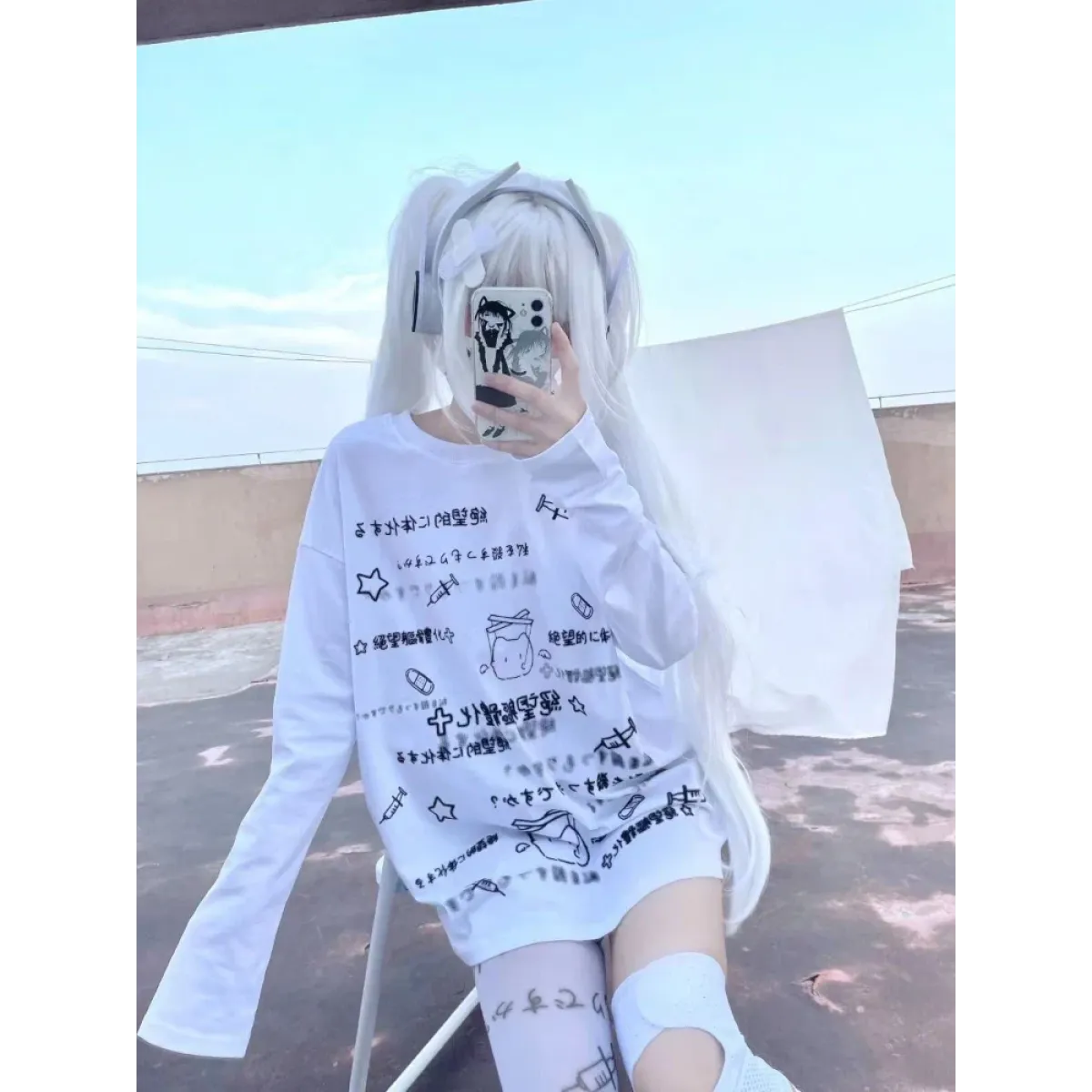 Kawaii Harajuku Letter Print Long Sleeve Tee - T-Shirts - T-Shirts - 3