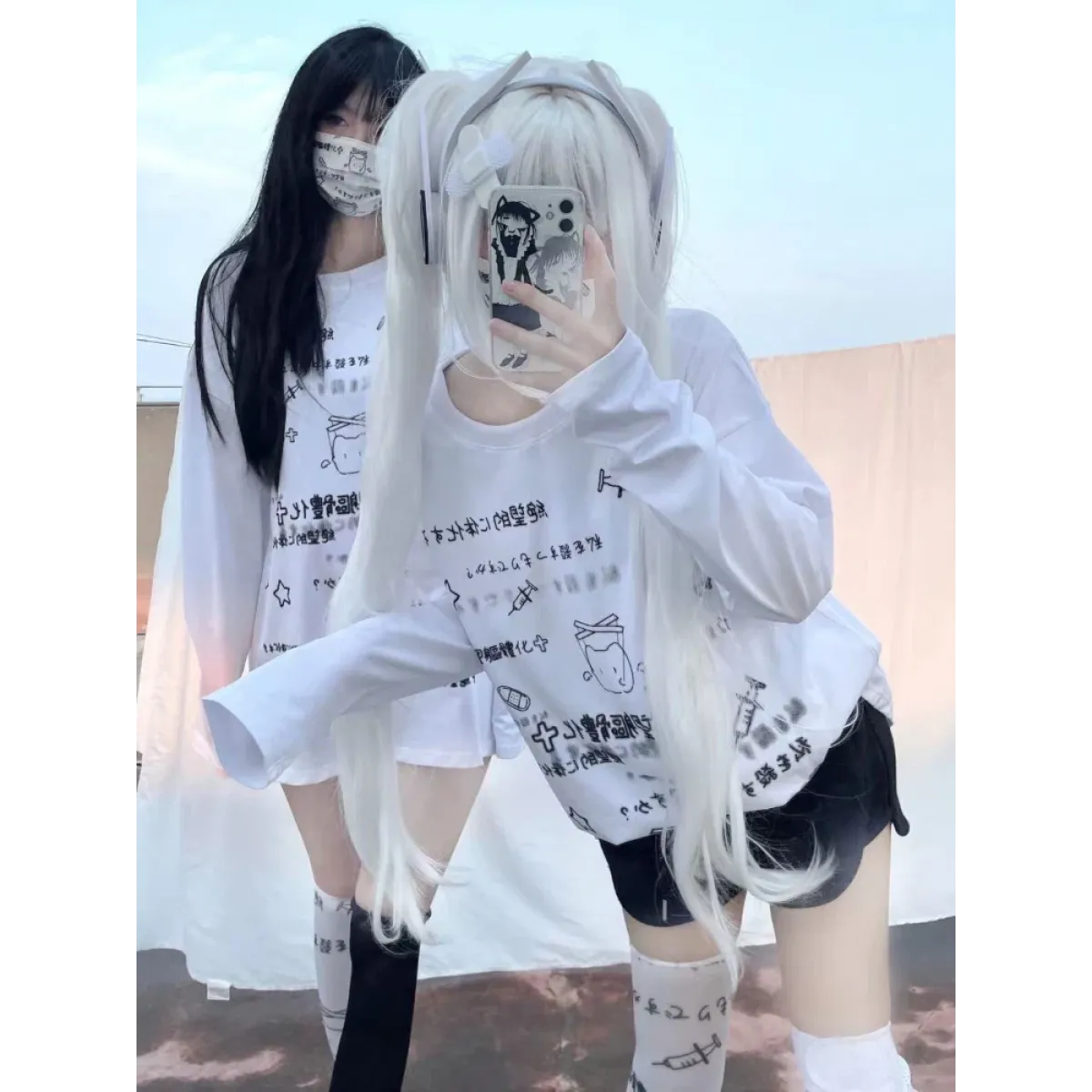 Kawaii Harajuku Letter Print Long Sleeve Tee - T-Shirts - T-Shirts - 5