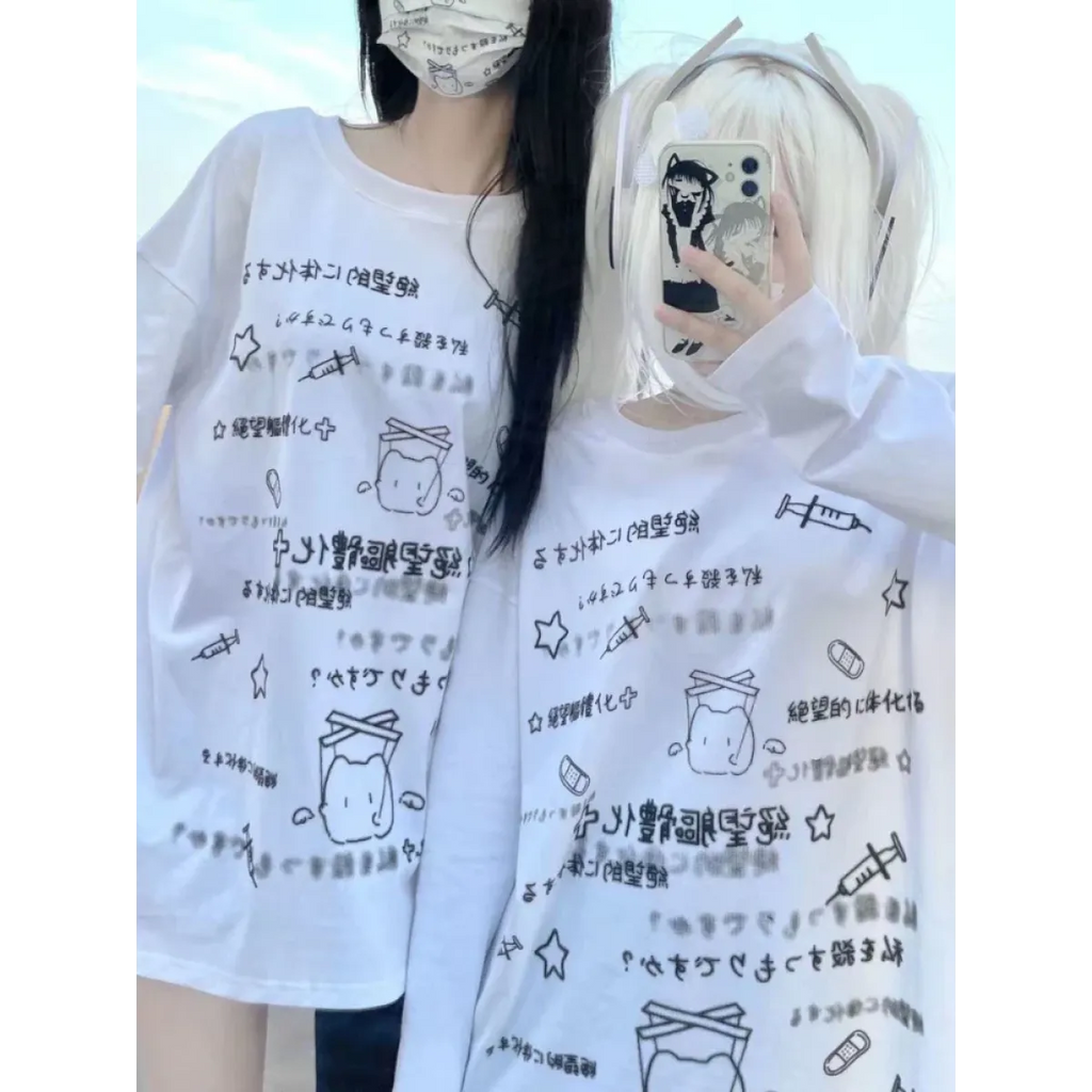 Kawaii Harajuku Letter Print Long Sleeve Tee - T-Shirts - T-Shirts - 6