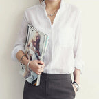 Long Sleeve Linen Blouse - Women’s Clothing & Accessories - Shirts & Tops - 2 - 2024