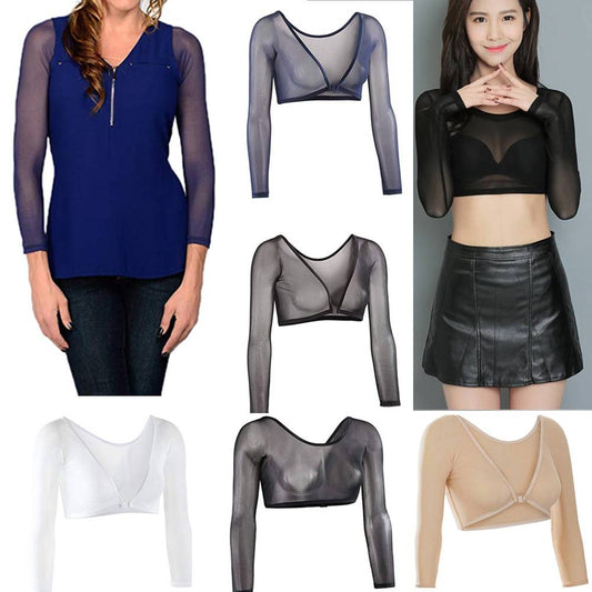 Long Sleeve Mesh Shaping Top - Women’s Clothing & Accessories - Shirts & Tops - 1 - 2024