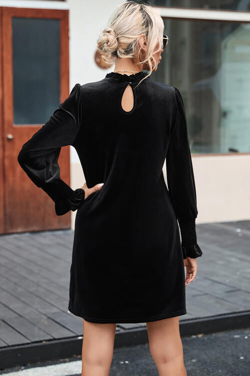 Round Neck Smocked Long Sleeve Mini Dress - All Dresses - Dresses - 3 - 2024