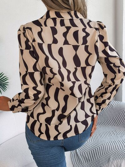 Printed Button Up Long Sleeve Shirt - T-Shirts - Shirts & Tops - 12 - 2024