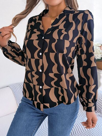 Printed Button Up Long Sleeve Shirt - T-Shirts - Shirts & Tops - 6 - 2024